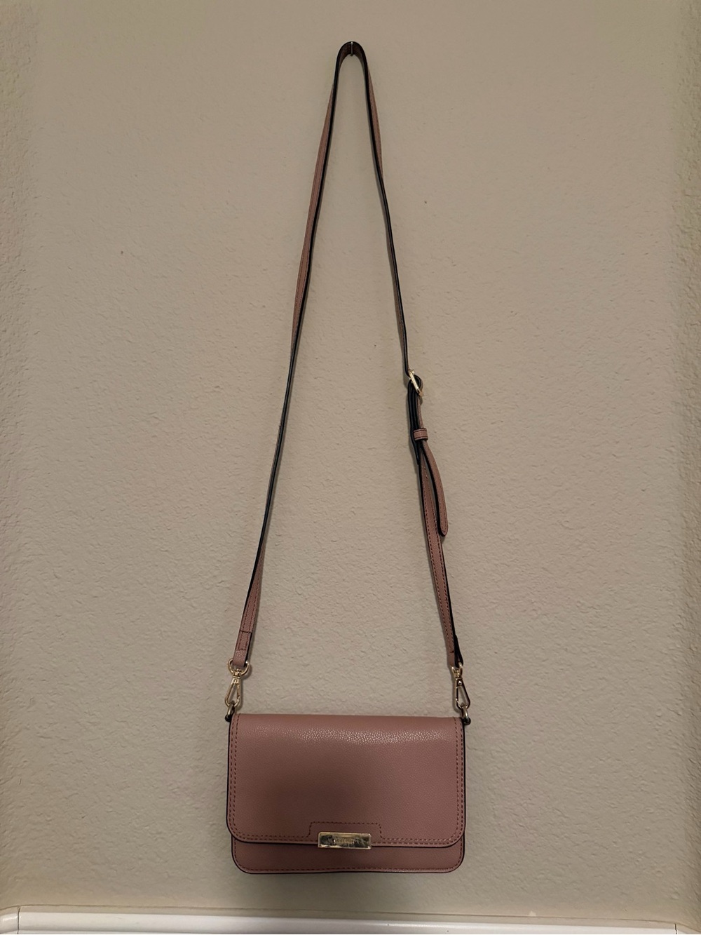 Nine West Pebbled Leather Crossbody Bag in Mauve Taupe - Picture 1 of 11